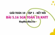 Bài 5.16 SGK Toán 10 tập 1 Kết nối tri thức